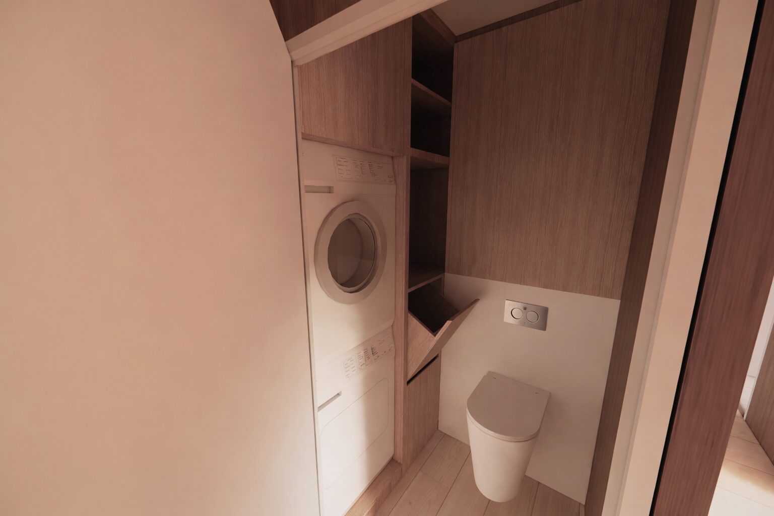 Buanderie intégrée avec WC